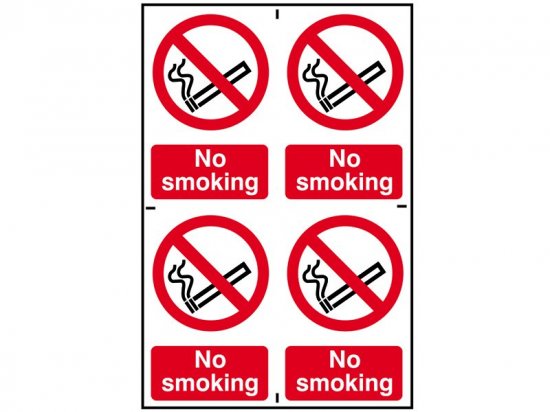 Scan PVC Signs 100 x 150mm (Pack of 4) - No Smoking