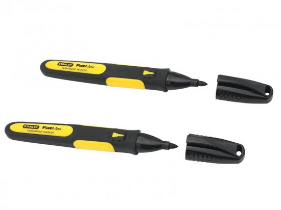 STANLEY Fine Tip Marker Black (Pack 2)