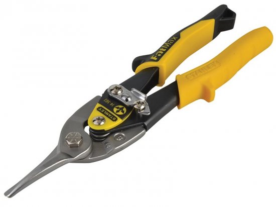 STANLEY Yellow Aviation Snips & Holster Straight Cut 250mm (10in)