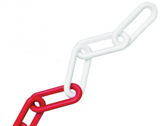 Faithfull Plastic Chain 8mm x 12.5m Red / White