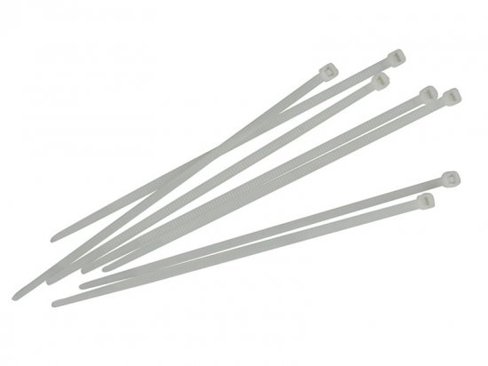 Faithfull Cable Ties White 3.6 x 150mm (Pack of 100)