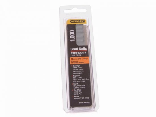 Stanley Tools SWKBN Brad Nail 15mm SWKBN062 (Pack of 1000)