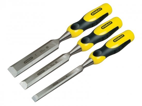 Stanley Tools DYNAGRIP? Bevel Edge Chisel with Strike Cap Set, 3 Piece