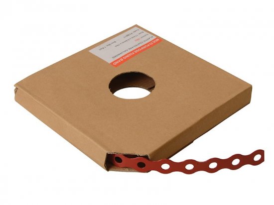 ForgeFix Red Plastic Coated Pre-Galvanised Band 12mm x 0.8 x 10m