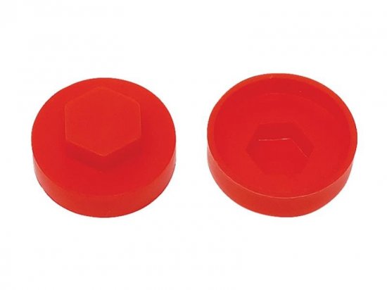 ForgeFix TechFast Cover Cap Poppy Red 16mm (Pack of 100)