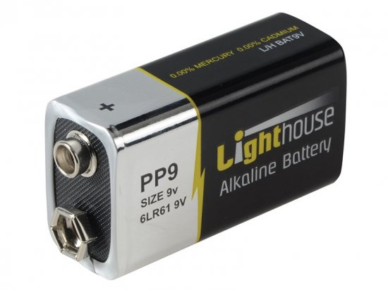 Lighthouse 9V LR61 Alkaline Battery 1100 mAh (Single Pack)