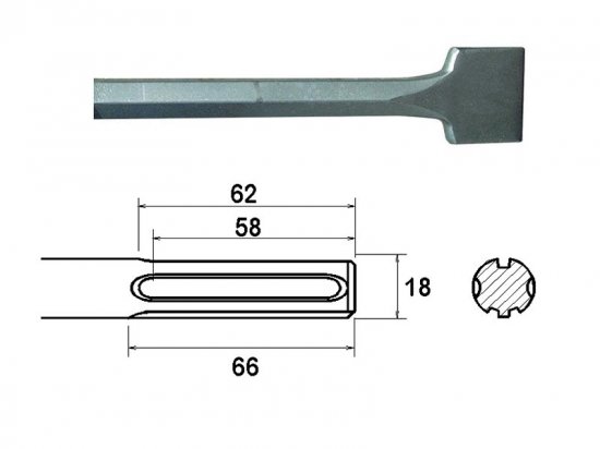 Faithfull SDS Max Straight Scaling Chisel 50 x 400mm