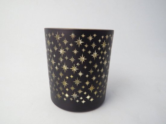 Giftware Trading Black Votive with Stars Design 10 x 12cm