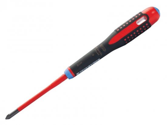 Bahco ERGO? Slim VDE Insulated Pozidriv Screwdriver PZ1 x 80mm