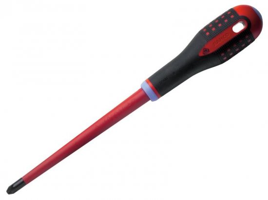 Bahco ERGO? Slim VDE Insulated Pozidriv Screwdriver PZ2 x 80mm