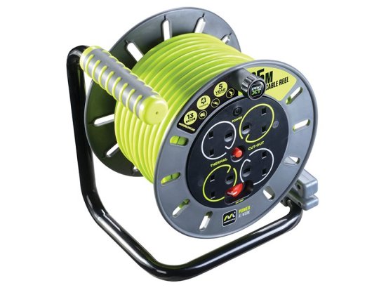 Masterplug PRO-XT Open Cable Reel 240V 13A 4-Socket 25m