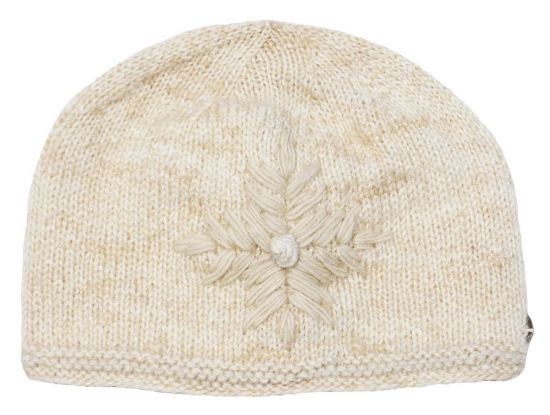 fine wool mix - embroidered beanie - Sand