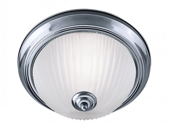 Searchlight American Diner 2 Light Ip44 Ceiling Flush, Chrome, Acid Glass