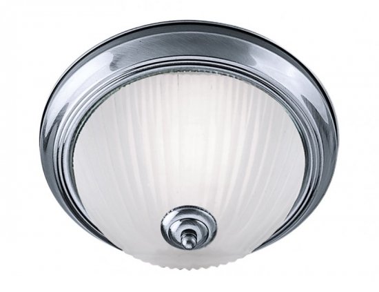 Searchlight American Diner - 2Lt Ip44 Ceiling Flush, Chrome, Acid Glass