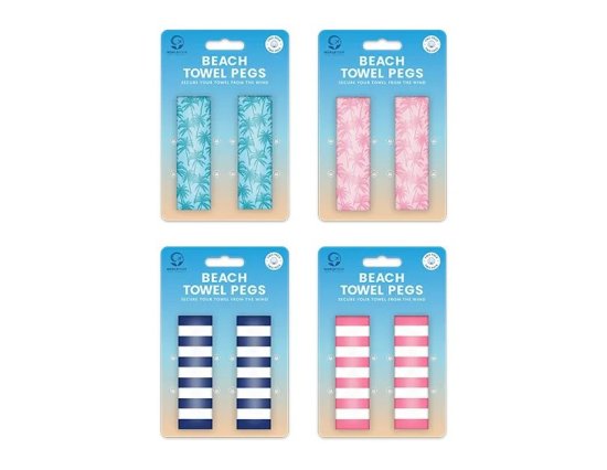World Travel Beach Towel Pegs - Assorted