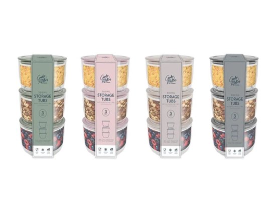 Cooke & Miller Natural Storage Tubs - 300ml - 3pk