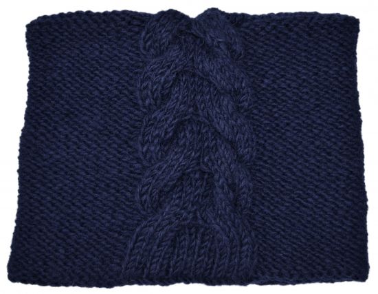 Children's fleece lined - square cable - blue