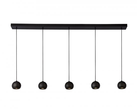 Searchlight Eindhoven 5 Light Matt Black Bar Pendant