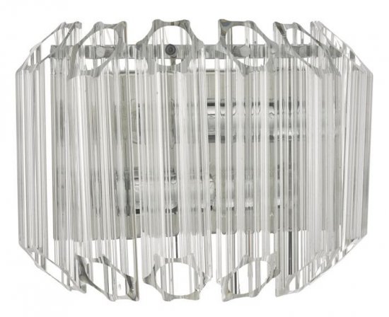 Dar Tuvalu 2 Light Wall Light Glass & Polished Chrome