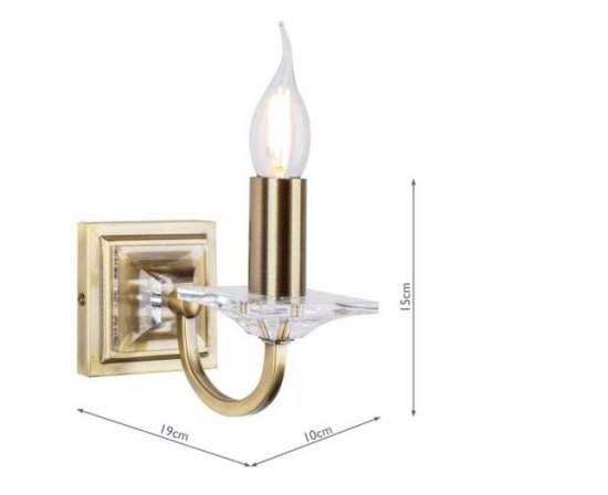 Laura Ashley Carson Wall Light Antique Brass Glass