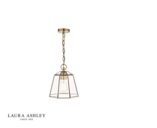 Laura Ashley Clayton Pendant Antique Brass Glass
