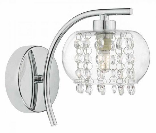 Dar Elma Wall Light Polished Chrome & Glass