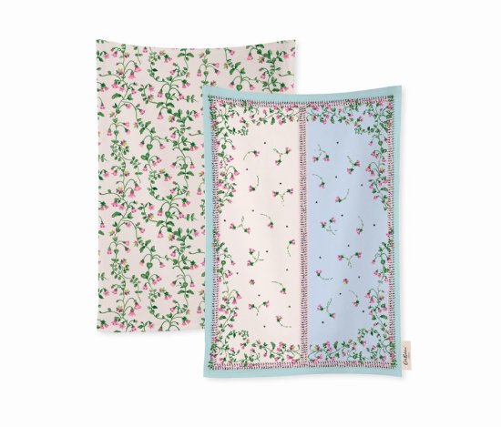 Cath Kidston Twin Flowers Set of 2 Tea Towels