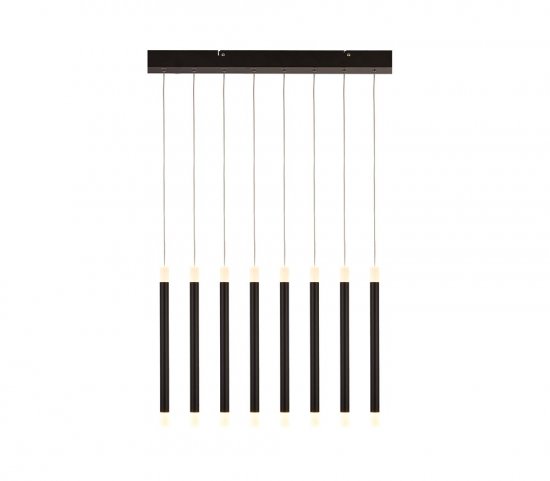 Searchlight Wands 8 Light Led Bar Pendant Black