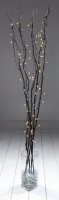 Premier Decorations 1.2M Twigs with 80 Warm White LED - Black