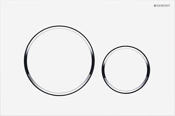 Geberit Sigma 20 Easy-to-Clean White/Bright Chrome/White Dual Flush Plate