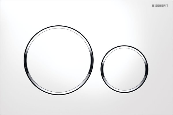 Geberit Sigma 20 White/Chrome Gloss/White Dual Flush Plate