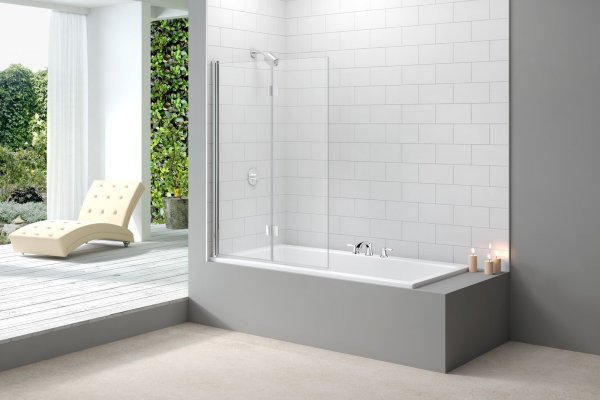 Merlyn Two Panel Folding Bath Screen