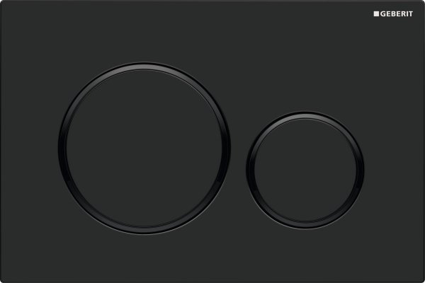 Geberit Sigma 20 Easy-to-Clean Matt Black/Gloss Black/Matt Black Dual Flush Plate