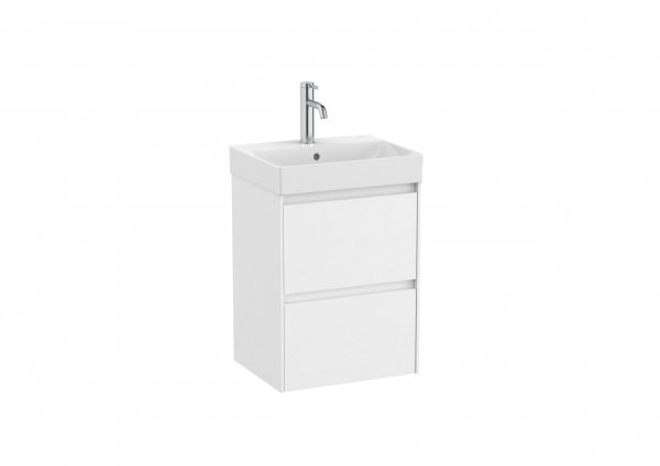 Roca Ona Unik Compact 450mm Basin & Matt White Unit (2 Drawers)
