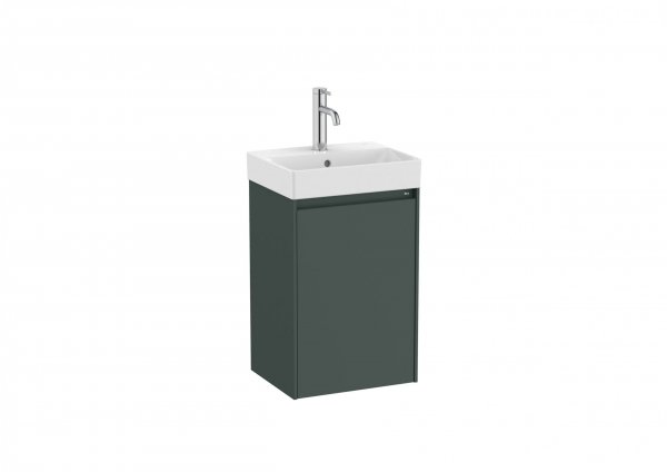 Roca Ona Unik Compact 400mm Basin & Matt Green Unit (1 Drawer)