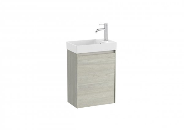 Roca Ona Unik Compact 450mm Right Hand Basin & Light Oak Unit (1 Door)