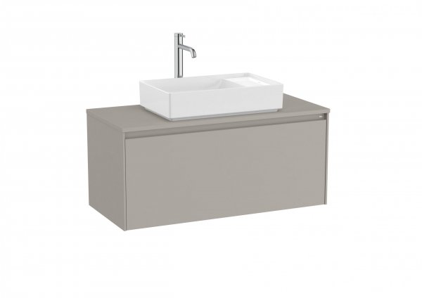 Roca Ona Unik 1000mm Matt Sand Grey Unit & Countertop (1 Drawer)