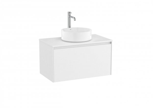 Roca Ona Unik 800mm Matt White Unit & Countertop (1 Drawer)