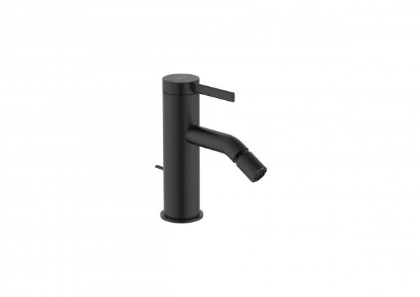 Roca Ona Matt Black Bidet Mixer with Pop-up Waste