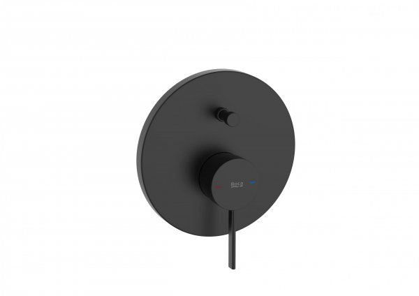 Roca Ona Built-In Matt Black Bath Shower Mixer with Diverter (2 Ways)
