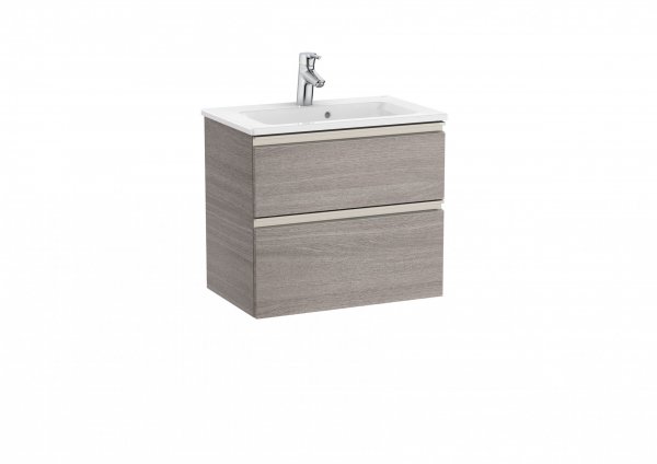 Roca The Gap Compact City Oak 600mm 2 Drawer Vanity Unit with Basin