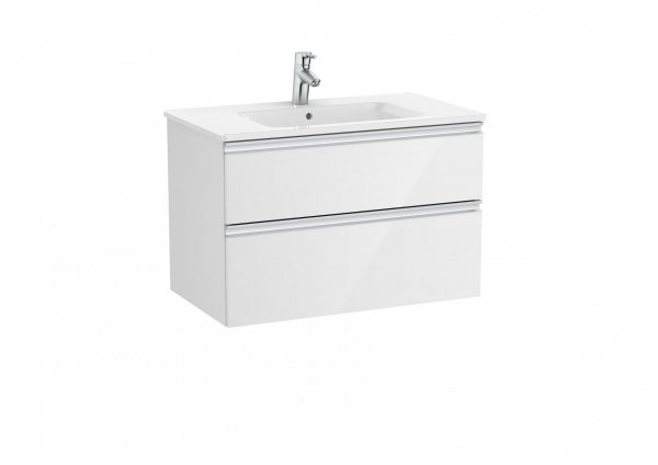 Roca The Gap Gloss White 800mm 2 Drawer Vanity Unit with Basin