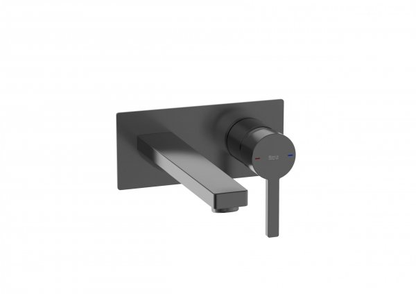 Roca Naia Wall-Mounted Basin Mixer - Brushed Titanium Black