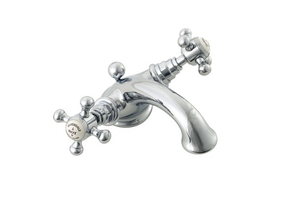 Silverdale Victorian Monobloc Basin Mixer with Pop Up Waste - Chrome