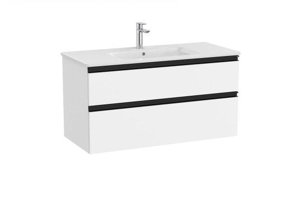 Roca The Gap Matt White 1000mm 2 Drawer Vanity Unit with Basin