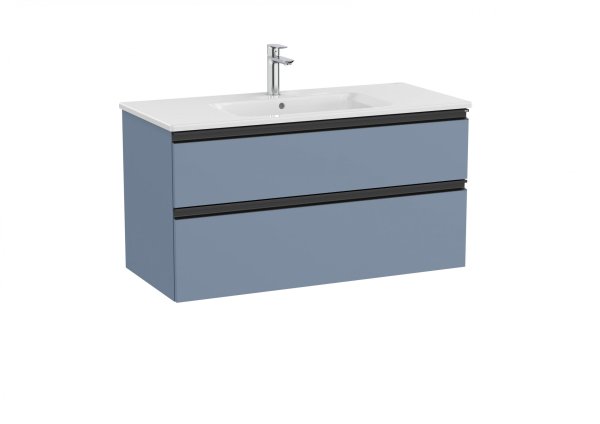 Roca The Gap Matt Blue 1000mm 2 Drawer Vanity Unit with Basin
