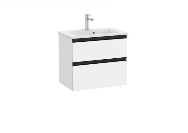 Roca The Gap Compact Matt White 600mm 2 Drawer Vanity Unit with Basin