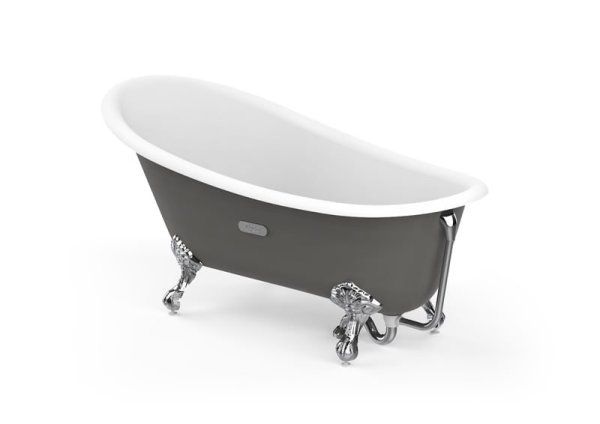 Roca Carmen Grey 1600 x 800mm Freestanding Cast Iron Bath