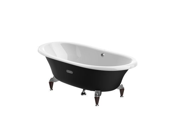 Roca Eliptico 1700 x 850mm Freestanding Cast Iron Bath - Black