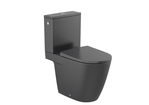 Roca Ona Close-Coupled Rimless Toilet - Matt Black